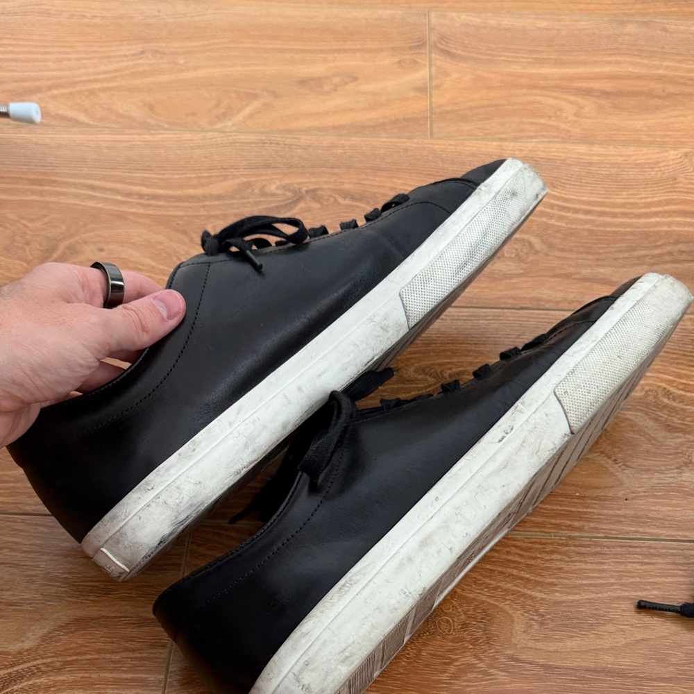 Vince Black Leather Men's Sneakers - Picture 3 of 5